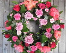 Pink Rose style funeral wreath