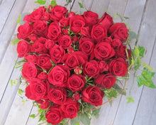 Rose funeral heart tribute flowers