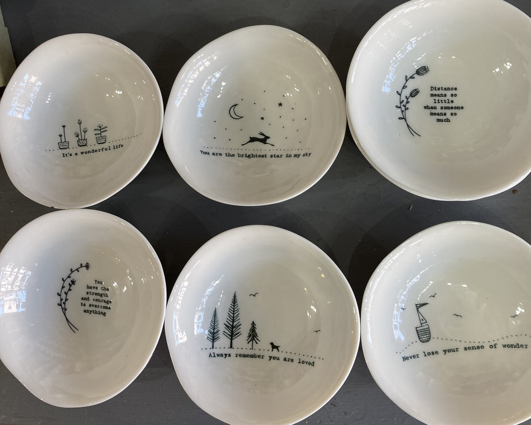 East of India Porcelain Trinket Bowl